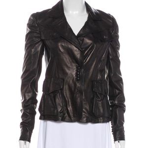 Elegant black YSL leather jacket